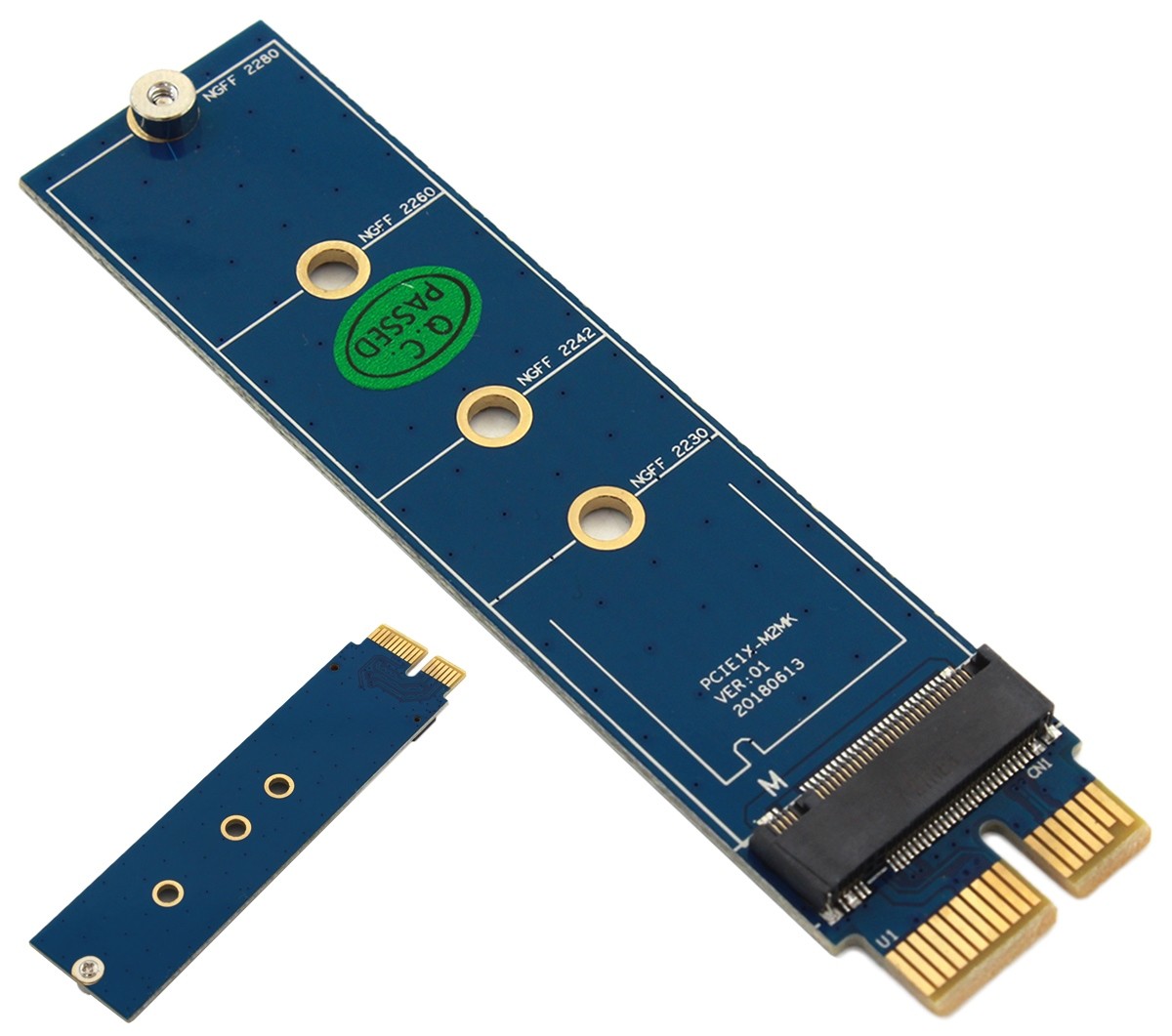 Adaptor SSD M.2 NVMe la PCI Express x1, universal, albastru - imagine 4
